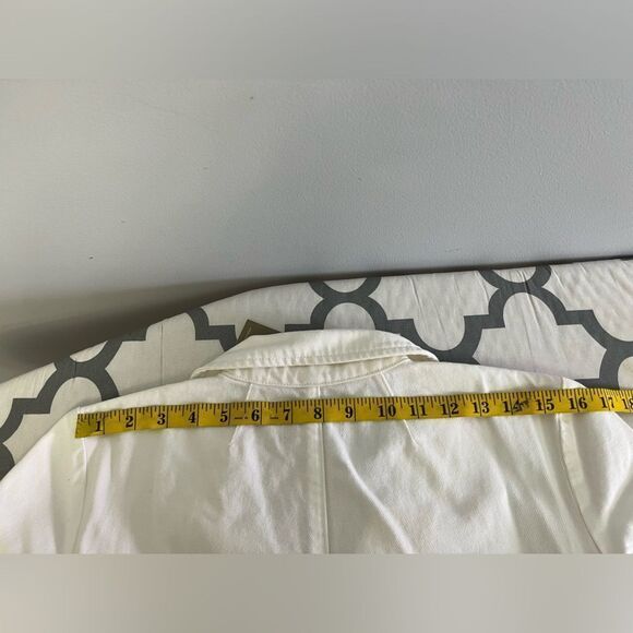 J.Crew Denim blazer-jacket in white NWT Size 0 - Picture 11 of 11